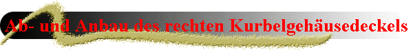 Ab- und Anbau des rechten Kurbelgehusedeckels