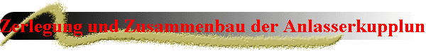 Zerlegung und Zusammenbau der Anlasserkupplung